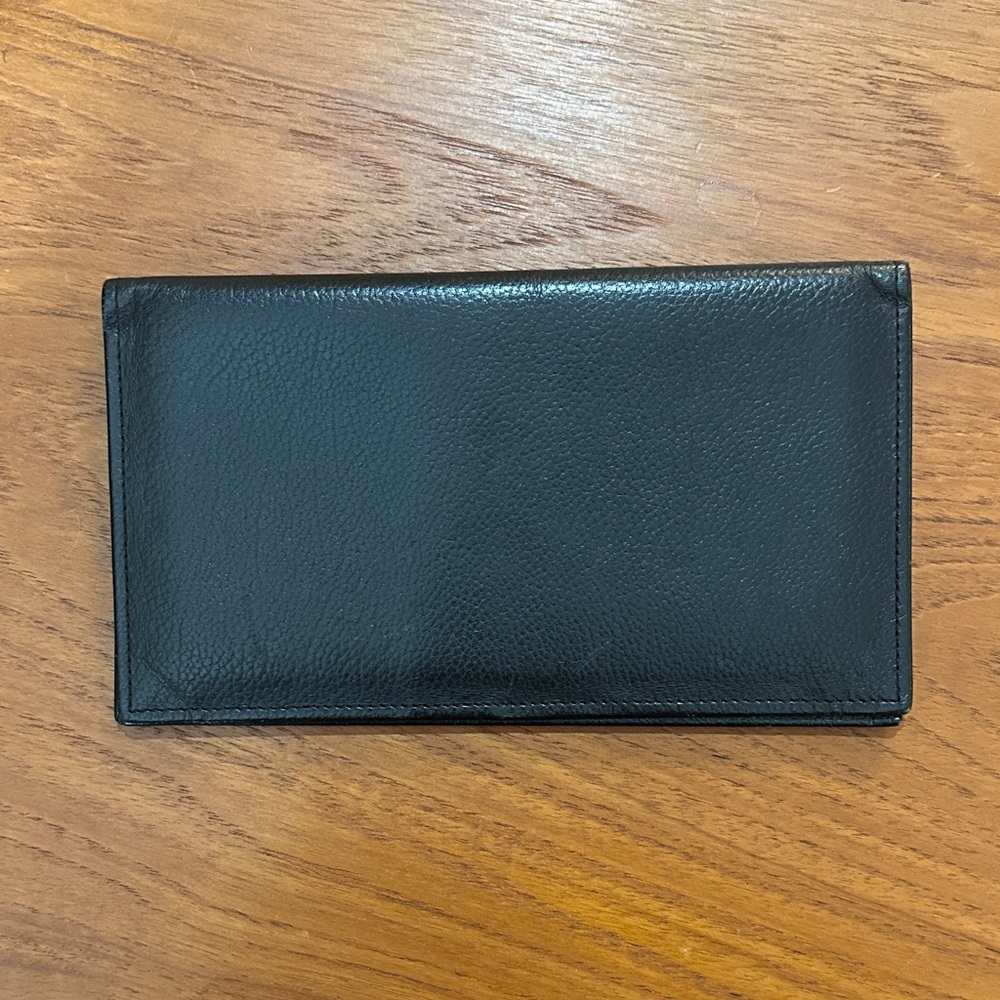 Black Genuine Leather Checkbook Cover